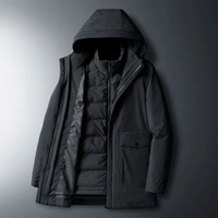 羽絨衣男冬季加厚保暖中老年中長款三合一衝鋒衣男爸爸外套