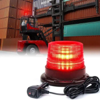 Car Emergency Strobe Light 40LED Amber Singal Safety Warning Flashing Beacon Strobe Lamp Magnetic Base for Truck Trailer 12V-24V