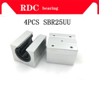 4 pcs SBR25UU SBR25 Linear Bearing 25mm Open Linear Bearing Slide block 25mm CNC parts linear slide for 25mm linear guide SBR25