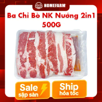 [HOT - SALE - 500g] Ba chỉ bò nhập khẩu nướng 2in1 (Short Plate) 500g (Trong đó 400g Ba chỉ bò, 100g
