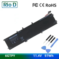 New 11.4V 97WH 6GTPY Laptop Battery for DELL XPS 15 9560 7590 9570 for DELL Precision 5520 5530 Series Notebook