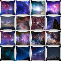 Beautiful Starry Sky Landscape Printing Pillowcase Sofa Decoration Car Office Seat Cushion Cover Room Home