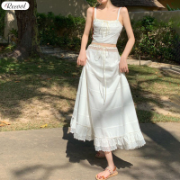 [HOT]Recool Women 2 Piece Outfits Sleeveless Tops And Long Skirt Matching Sets For Outdoor Traveling