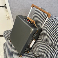 High-end fashion aluminum frame luggage export Japan super quiet universal wheel travel box 20 "men's and women's pull rod box