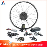 36V 500W Hub Motor Wheel E-bike Conversion Kits Electric Bike Motor with Electric Bicycle Kit Rear Wheel Motor S830