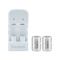 Kando for CR2 電池 智能雙槽充電器 套組 (附可充式 CR2電池)