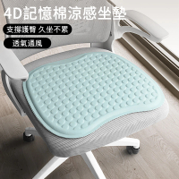 【LUYOO】4D記憶棉涼感坐墊 汽車椅墊 辦公室坐墊 涼墊 座椅坐墊 紓壓坐墊