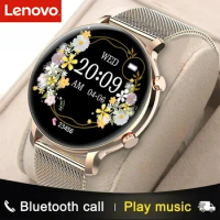 Lenovo Portable Bluetooth Call Smart Watch Women ECG+PPG Smartwatch Fashion waterproo Ladies Watch Waterproof Girl Bracelets