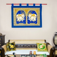 進口泰國民族風壁掛背景墻裝飾異域餐廳中式手工大象墻面掛毯壁毯