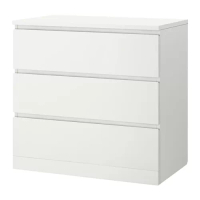 MALM 抽屜櫃/3抽, 白色, 80x48.2x78 公分