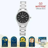 Mirage Jam Tangan Wanita Analog 8859 L Silver Original Stainless Plat Hitam