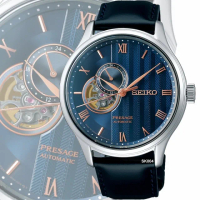 【SEIKO 精工】預 PRESAGE系列機械錶 日式庭園皮帶藍面41.8㎜款 SK004(SSA421J1/4R39-00W0B)
