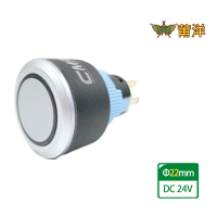 【莆洋_CMP】22mm仿金屬塑料平面環形燈有段開關-DC24V(開關)