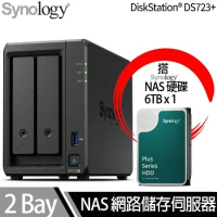 Synology群暉科技 DS723+ NAS 搭 Synology HAT3300 Plus系列 6TB NAS專用硬碟 x 1