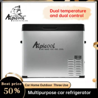 75L Alpicool Car Refrigerator Car Fridge Compressor Refrigerator Portable Freezer Cooler 220V For Home Outdoor Use Vehicle Truck