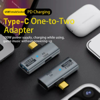 2-in-1 Type C 3.2 OTG Splitter 10Gbps Data Transfer USB C To USB 3.2 Adapter USB C To USB Adapter for iPhone 15 Tablet Macbook