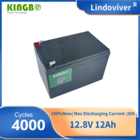 Kingbo Power 12.8V 12Ah LiFePO4 Battery, Rechargeable Lithium Battery Built-in 12A BMS, 4000 Cycles,for Kids ScooterToys Camping