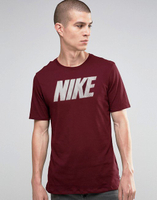 美國百分百【全新真品】Nike T恤 耐吉 短袖 T-shirt 運動 休閒 網格 logo 酒紅 XL號 I012