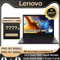 Lenovo ThinkPad S2 Laptop Ryzen PRO R5-5650U/R7-5850U 16GB RAM 512G/1T/2TB SSD 13.3 Inch FHD IPS Touch Screen Notebook Computer