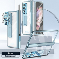 外殼三星 Galaxy Z Fold 4 3 5 手機殼 磁性 带筆 鋼化膜 支架 全面保護可 Fold 4 豪華透明蓋