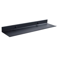 Floating Wall Shelf Black For Kitchen Bathroom Storage Rack Mirror Metal Shower Corner Shelves Organizer Cabinet Home