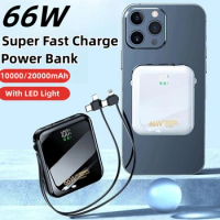20000mAh Power Bank External Battery 66W Fast Charging Powerbank for iPhone 14 Huawei Xiaomi Portable Power Bank Spare Battery
