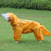 寵物雨衣 全包壓膠四腳連帽大狗雨衣中大型犬寵物服裝金毛阿拉斯加大防雨披【HZ62492】