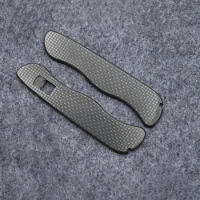 2 Types Carbon Fibre / Titanium Alloy Material Knife Handle Scale Replacement for 111MM Victorinox Sentinel Swiss Army Knives