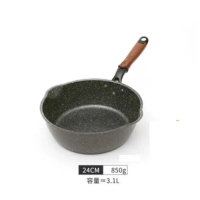 麥飯石平底鍋(24cm煎炒鍋黑色-無蓋)