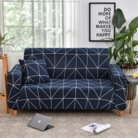 CS118A COVER SOFA BED SARUNG SOFA BED COVER SOFA 1 2 3 4 SEATER SARUNG - Garis Biru, 1 Seater