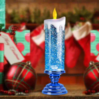 Christmas LED Candles Swirling Glitter No Candle Wax Christmas Party Decoration Night Light Color Changing LED Candles