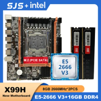 SJS X99 Motherboard combo Kit Set with Intel Xeon E5 2666 V3 CPU LGA 2011-3 Processor DDR4 16GB ( 2 x 8gb) 2666Mhz Memory