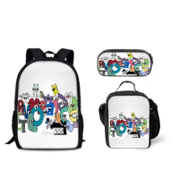Fashion Youthful Alphabet Lore 3D Print 3pcs/Set Student Travel bags Laptop Daypack Backpack Lunch Bag Pencil Case