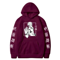 Anime Jujutsu Kaisen Hoodies Men Long Sleeve Print Sweatshirt Harajuku Oversized Hoody Y2K Hooded Male Clothes Unisex Streetwear