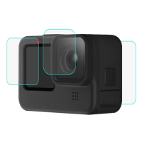 For GoPro HERO9 Black Lens LCD Display Tempered Glass Film Kit for Hero 9 Black 2020 New Action Camera