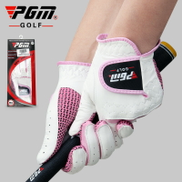 PGM 高爾夫手套女士 進口羊皮手套防滑手套一雙高爾夫球手套