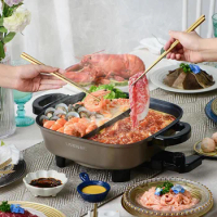 Food Divided Hot Pot Bbq Electric Dish Big Thickened Chinese Hot Pot Multifunction Kitchen Soup Lamb Fondue Chinoise Cookware