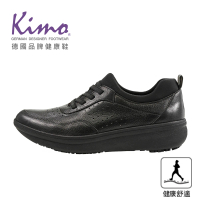 【Kimo】專利足弓支撐-鹿皮萊卡都市經典休閒健康鞋 男鞋(烏墨黑 KBCWM027153)