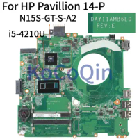KoCoQin Laptop motherboard For HP Pavillion 14-P 14 Inch Core i5-4210U SR1EF N15S-GT-S-A2 Mainboard DAY11AMB6E0