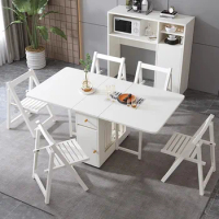 Italian Wheel Dining Table White Small Folding European Coffee Tables Mobile Extendable Muebles De Cocina Living Room Furniture