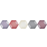 【Le Creuset】瓷器六角盤21cm(藍鈴紫/薔薇粉/蛋白霜/迷霧灰/錦葵紫)