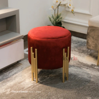 Stool Puff Sofa Besi Gold Bambu Stool Bulat Minimalis Aesthetic Stoll Puff sofa stool bulat kursi be