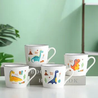 350ml Creative Breakfast Mugs Cartoon Dinosaur Ceramic Water Cup Coffee Milk Mug Lovely Children's Cups Drinkware