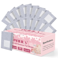 NXJ INFILILA Nail Foil - 300PCS Foil Nail Wraps Gel Remover Foil Wraps for Nails Soak Off Gel Remov