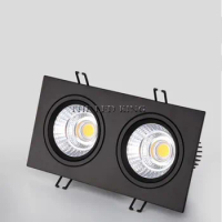 Black Square Dimmable Recessed LED Downlights 7W 10W 20W 30W LED COB Ceiling lamp AC85-265V Spot Lights LED Indoor lighting
