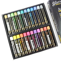 Mungyo 12/24 Colors Fluorescent Soft Oil Pastel Dry Metallic Crayons For Drawing Color Art School Stationery Supplies