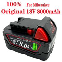 For Milwaukee 8000Mah 48-11-1815 M18B2 L50 HD18 Electric Drill Wrench Angle Grinder Replacement Battery 18V 8Ah Charger Set
