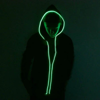 Innovative Led Hoodies Featuring Electroluminescent Wire Jacket Piping That Lights Up in the Dark Sweatshirt El Wire Hoodies