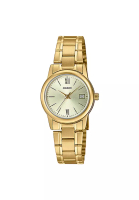 CASIO Casio Women's Analog Watch LTP-V002G-9B3 Gold Stainless Steel Band Ladies Watch