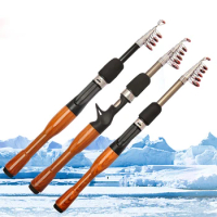 NEW Outdoor Casting Rod / Spinning Rod Portable Fishing Rod Mini Short Light Retractable Fiberglass Lure Rod 4.3 / 4.9 / 5.9 Ft